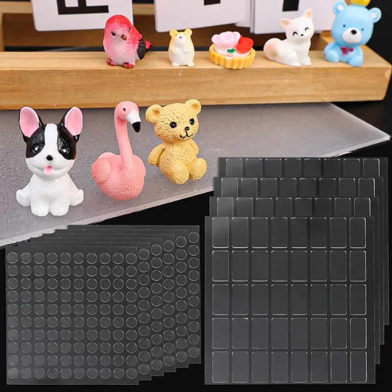 Strong Double-Sided Tape Blind Box Foot Pads Sticker Transparent Traceless Adhesive for Landscape Doll Craft 500/40PCS