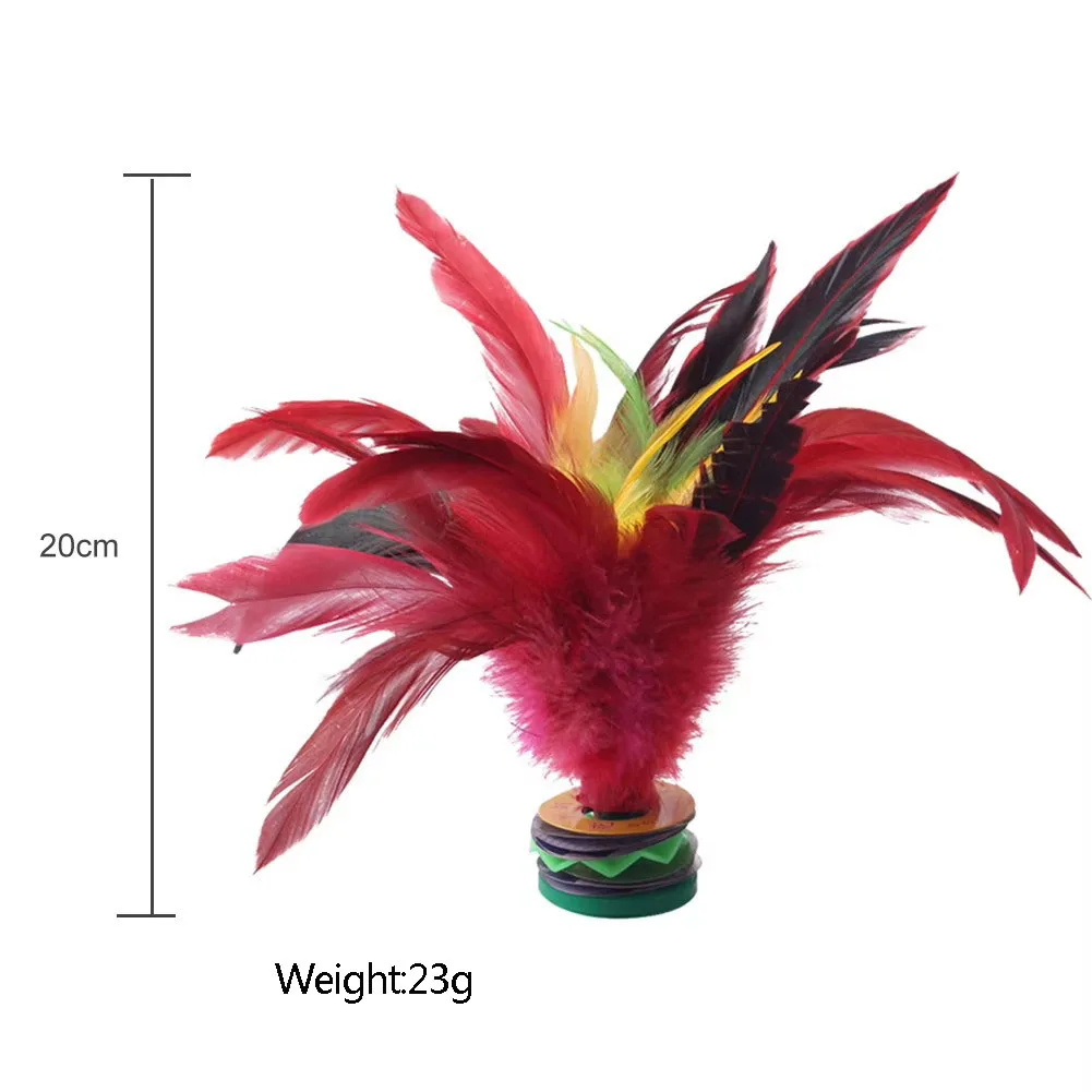 Feather Jianzi Colorful Feathers Shuttlecock Portable Foot Kick Handwheel Feather Shuttlecock Sports Fitness Entertainment 6Pcs