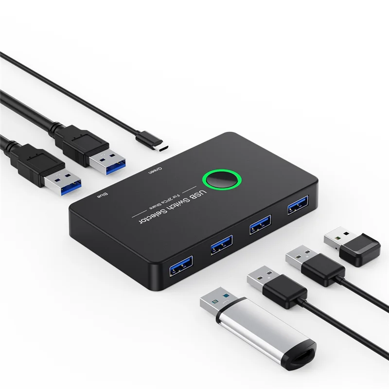 USB KVM Switch USB 3.0 KVM Switcher for Keyboard Mouse Printer Mi Box 2Pc Port Sharing 4Pcs Device Hub