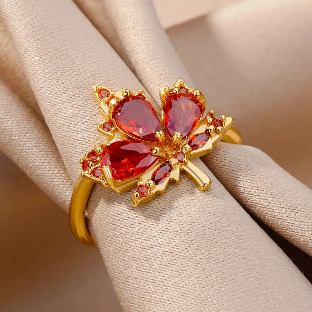 Red Stainless Steel Gold