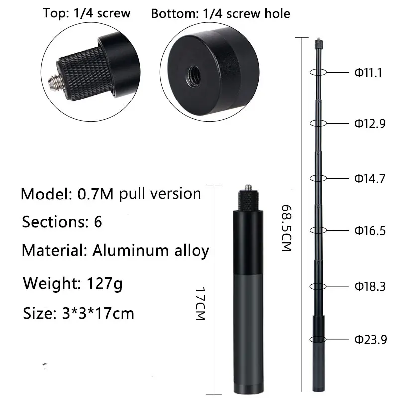 iEago RC Selfie Stick per Insta360 X4, X3, ONE X2, GO 3, ONE R, ONE RS, per GoPro, Invisibile Bastone Selfie da 111 cm, Impugnatura Bullet Time Ergonomica con Treppiedi Integrato