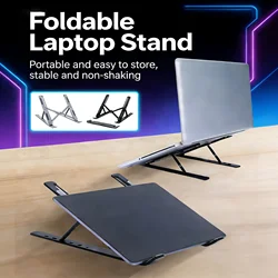 Adjustable Foldable Portable Laptop Stand and Desk Notebook Holder (Silver)