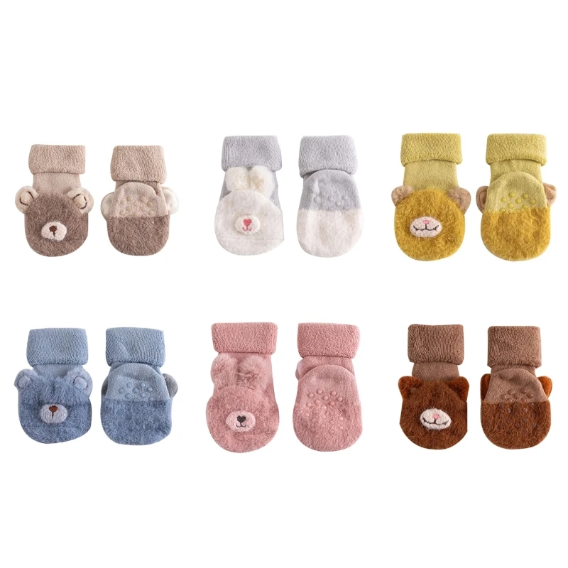 

Pair Baby Boy Girl Non Slip Socks Child Toddler Winter Thick Soft Wool Kids Warm Socks with Grips Prewalker Sokc Cotton