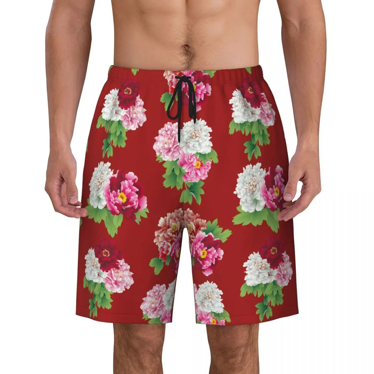 

Купальник, новинка 2024, Северо-восточные шорты с большими цветами, летние забавные винтажные пляжные шорты, мужские удобные плавки для бега, серфинга