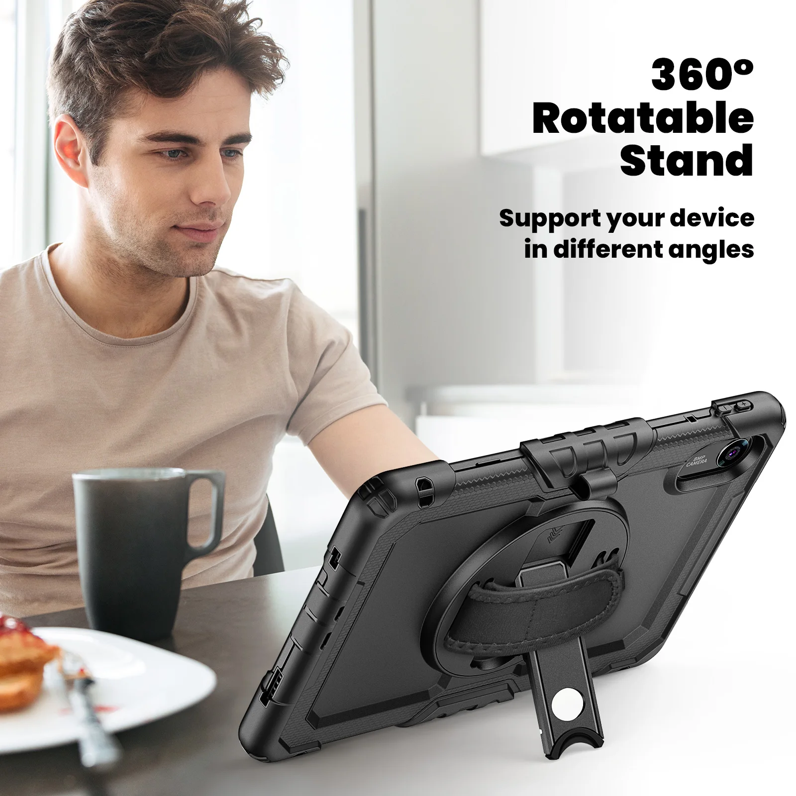 Heavy Duty Shockproof Tablet Case with Screen Protectors & Shoulder Strap