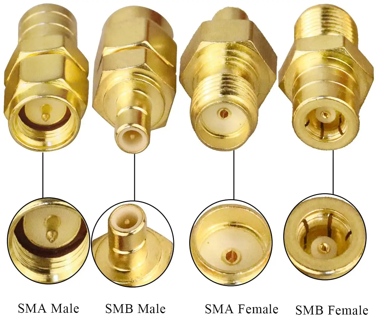 Lot/4pc 2pcs.lot  SMA SMB csatlakozó készlet antenne Befon vkit Adapter SMB hogy SMA Apaállat hogy Nőnemű RF coaxial csatlakozó kits