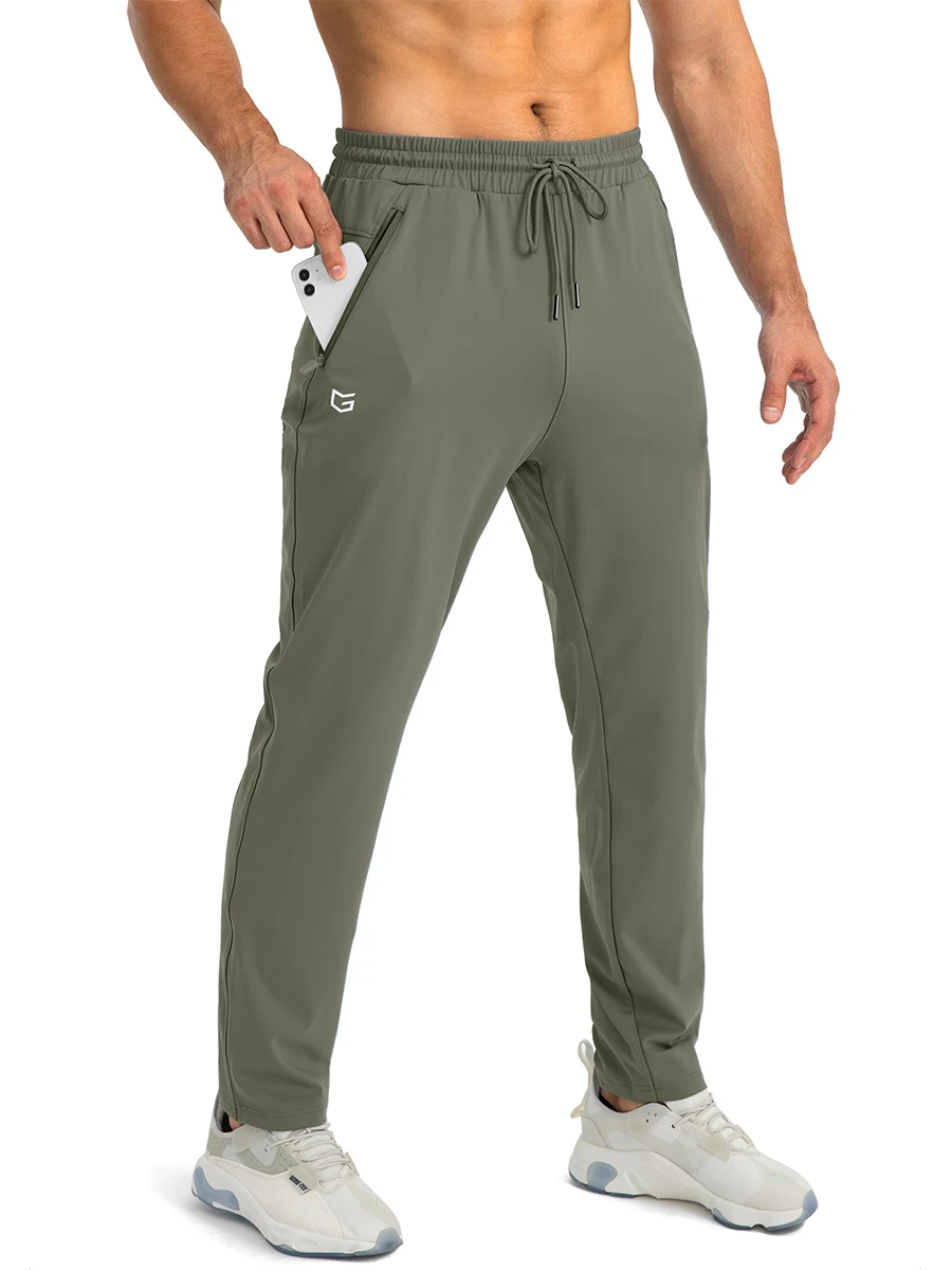 Pantalones de chándal G Gradual para hombre con bolsillos con cremallera,  parte inferior abierta, para hacer ejercicio, correr o ir al salón