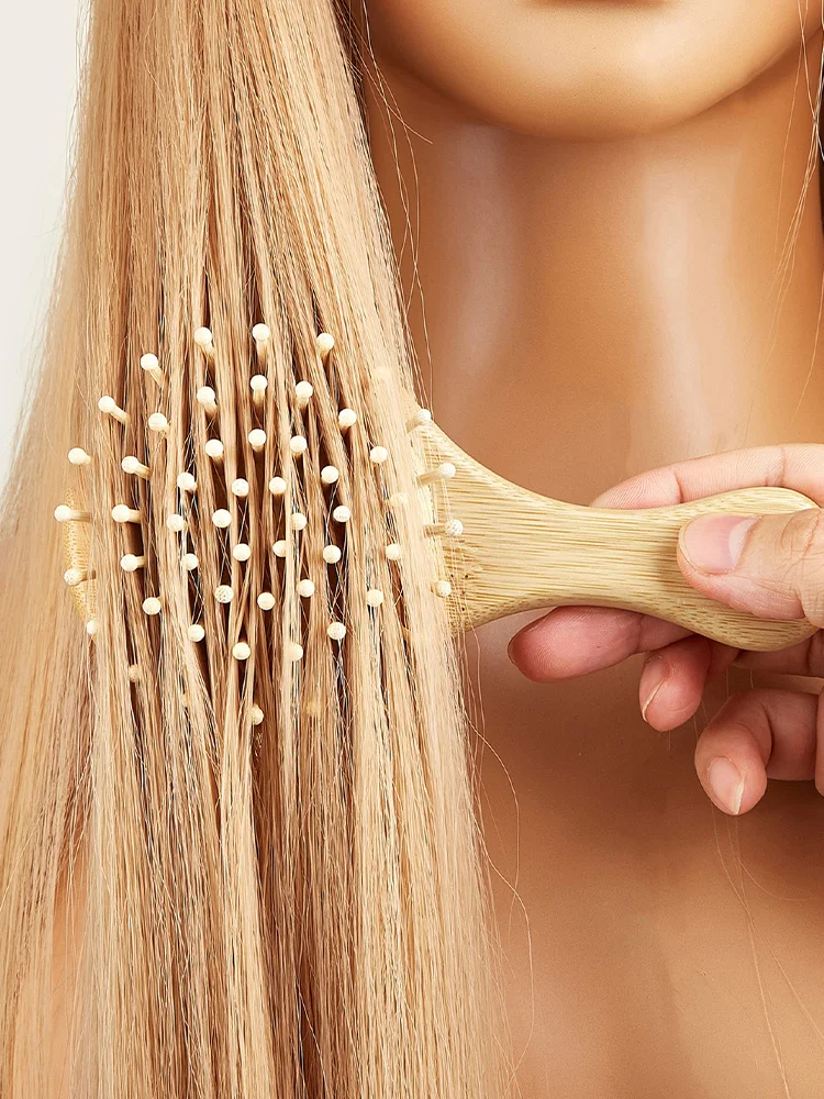 Cute Cat Hair Brush Nature Wooden Anti-Static Detangle Brush Hair Scalp Massage Comb Air Cushion Styling Tools for Child Girls curly hair brush hair brush comb hair comb hair comb set wooden handle brush