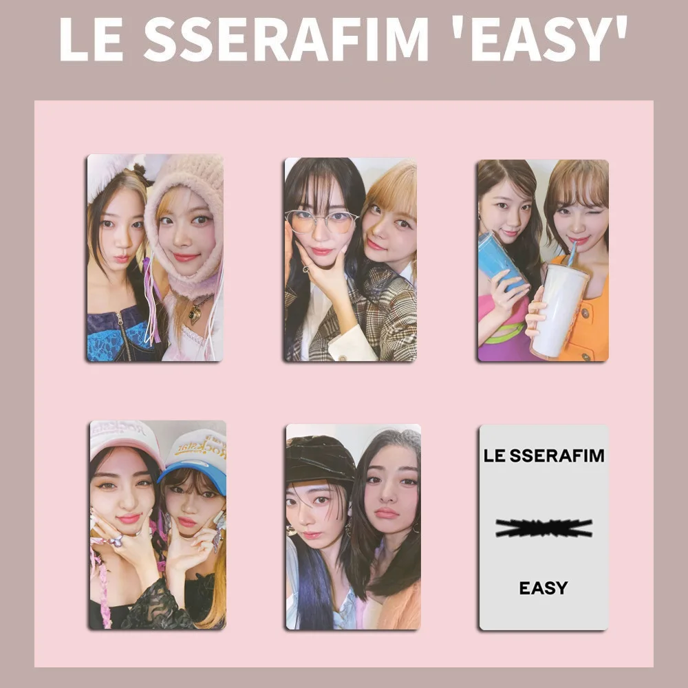 

KPOP 5 шт. LE SSERAFIM легкая случайная карта SAKURA KIM CHAEWON периферийные фотокарты ха YUNJIN KAZUHA Поклонники Подарочная коллекция открытки