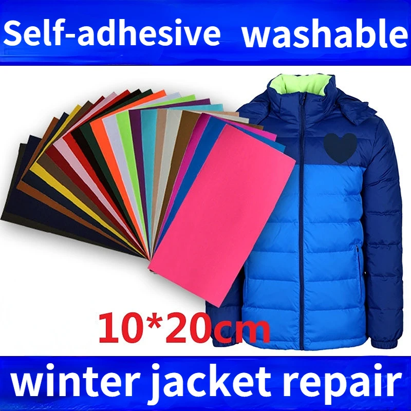 Self-adhesive Non Ironing Repair Patch Outdoor Winter Jackets Sticker Blue 