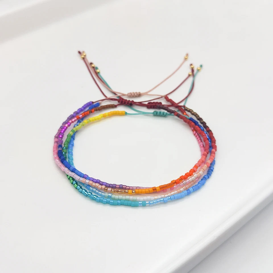 KELITCH 2 pezzi/Set Braccialetti di filo fatti a mano Impilabili