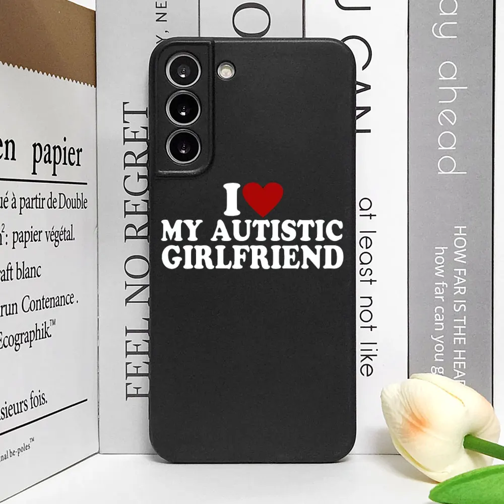 Cute I Love My Girlfriend Boyfriend Phone Case for Samsung S25 S24 S22 S23 Plus Ultra Soft Cover for Samsung Galaxy S21 FE Funda