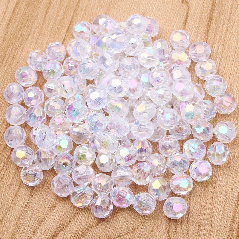100PCS 8MM Crystal Glass Beads - Faceted Rondelle Spacers Light Blue AB - For Jewelry Making, Crafts, Wind Chimes - View #5