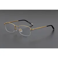 Высококачественная оправа для очков в полуоправе из чистого титана Мужская индивидуальная противотуманная пленка для близорукости и дальнозоркости — изображение 2