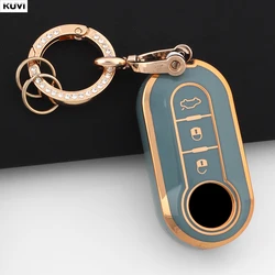 Luxury TPU Car Remote Key Case Cover Shell with Keychain - Fashion Design (Grey Set 1)