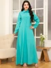 2025 Spring/Summer Collection - Light Green Preppy Lapel Long Dress with Pockets and Button Applique 1