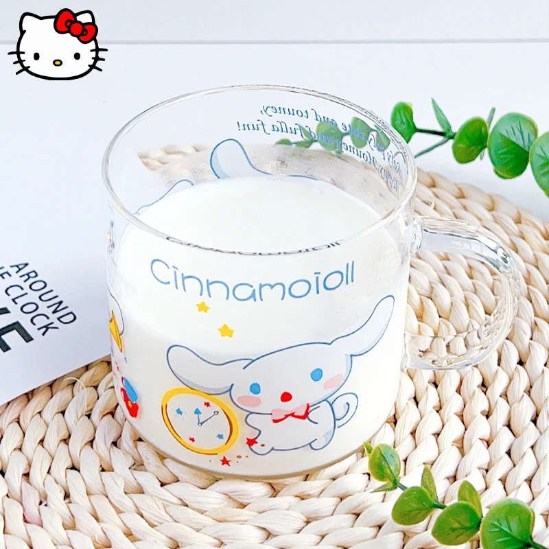 Nuovo Kawaii Sanrio Hellobykitty Water Cup Kuromi Mymelody Cute Cartoon Glass Grande Capacità Home Girl Heart Ice Water Cup Drink Cup
