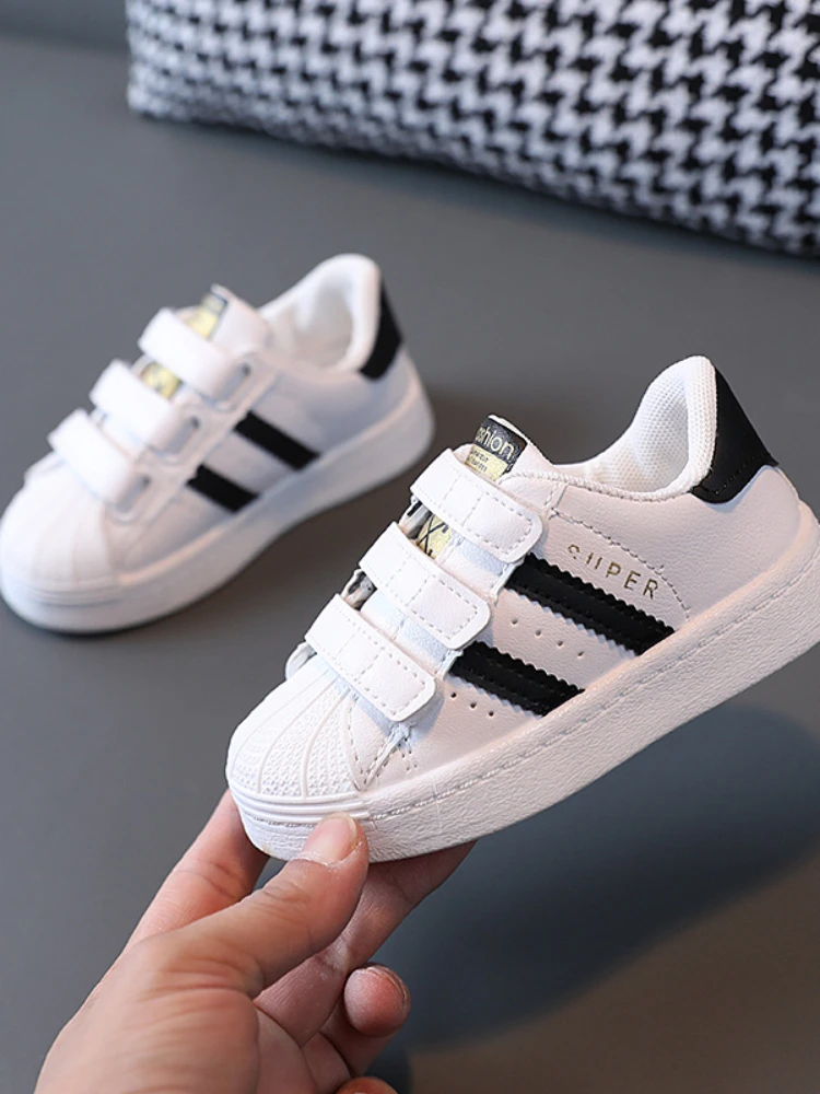 Children's White Fashion Sneakers - Non-slip, Breathable, Casual Outdoor Shoes
