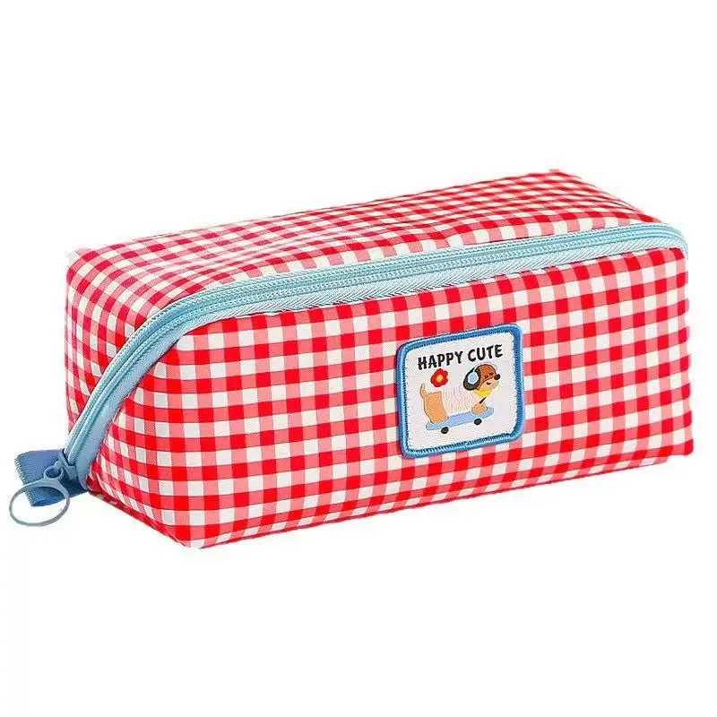 Nuovo astuccio portapenne a quadretti Kawaii, grande capacità, per studenti, da scrivania, per riporre articoli di cancelleria, a più strati, regalo per bambini - immagine 6