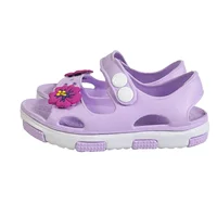Toddler Girls Cute Cartoon Flower Open Toe Slip On Hollow Out EVA Outdoor Slipper, Kids Casual Soft Sole Anti-skid Beach Sandals 2
