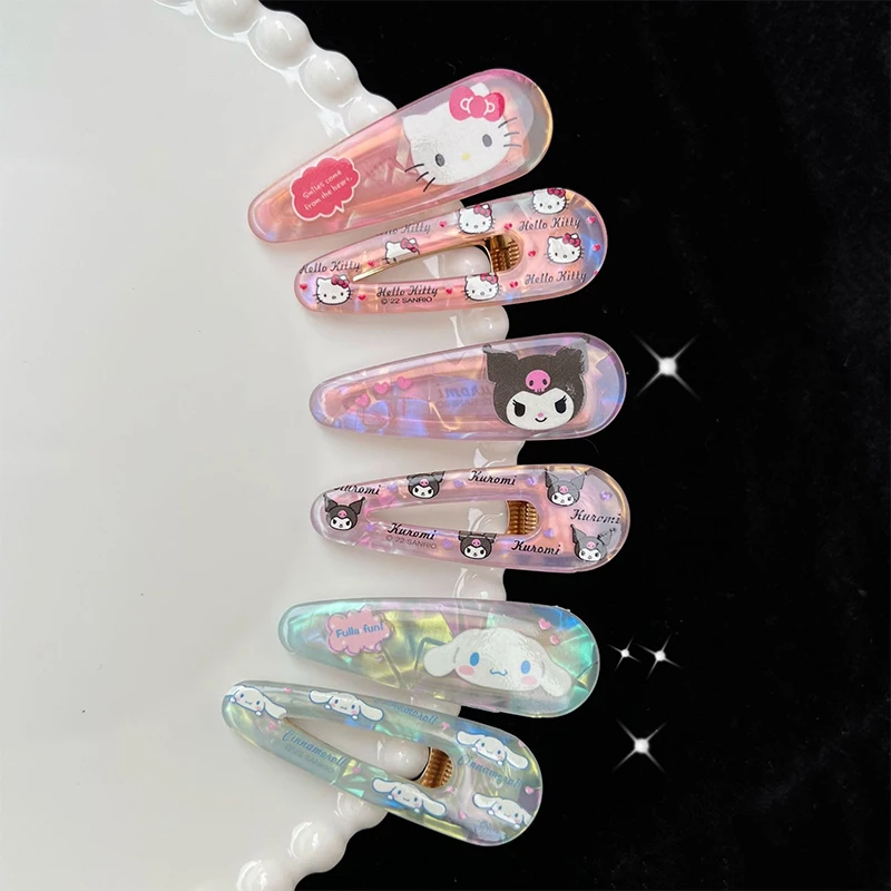 

2 шт., заколки для волос в стиле аниме «Hello Kitty»
