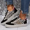 Ladies Fashionable Sports Shoes Leopard Print Star Pattern Anti Slip Soft Sole Lightweight Comfortable Casual Shoes 1