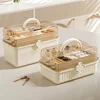 3 Layers Makeup Storage Organizer Large Capacity Skincare Organiser Storage Box For Lipstick Eyeshadow Cosmetic Organizer 6