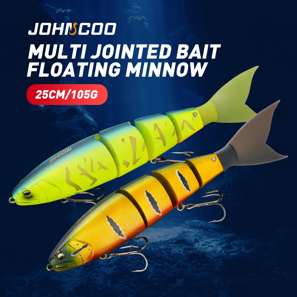 JOHNCOO 25cm Jointed Swimming Lure 105g Floating Wobbler