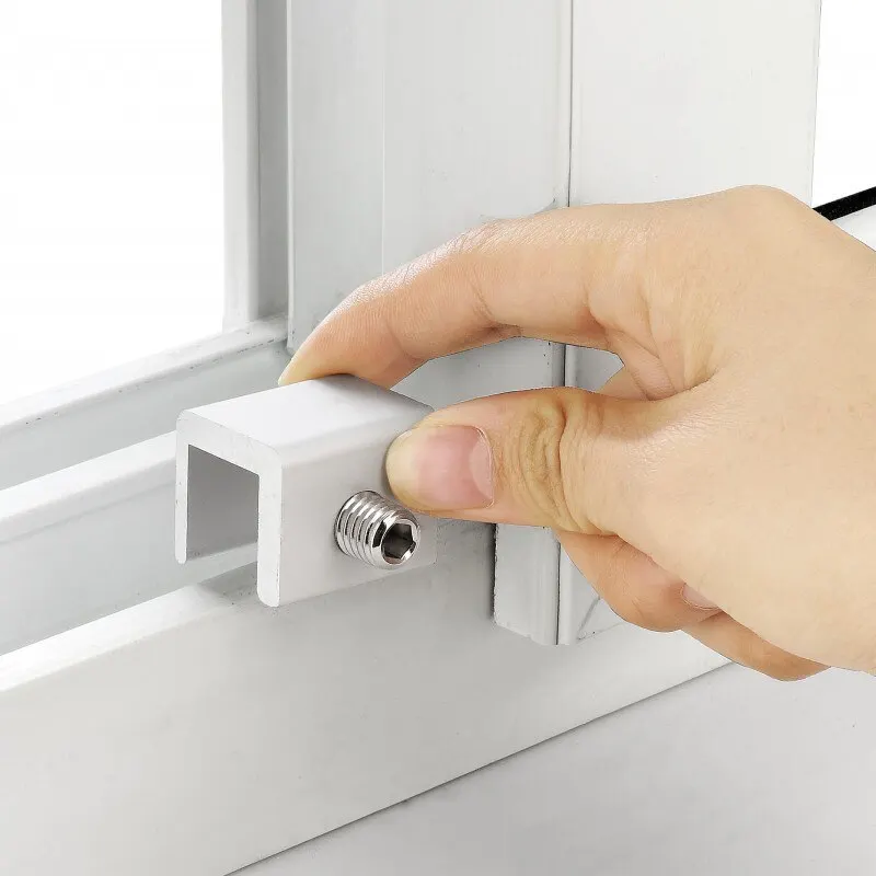 Window Lock 2pcs Window Lock Buckle Fixed Aluminum Alloy Screen Sliding Window Child Protection Safety Household Anti-Theft Limit Device