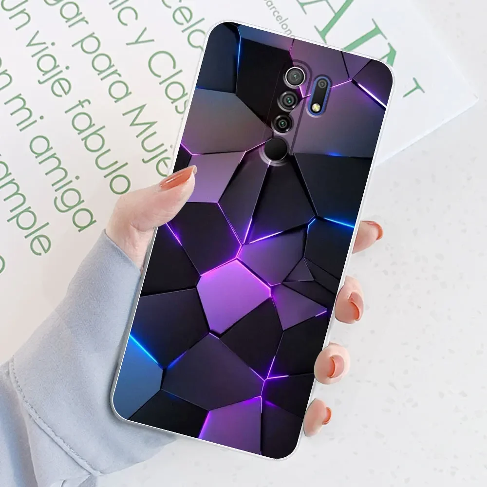 Elegant Watercolor Marble Transparent Silicone Soft TPU Case for 6.53-inch Smartphones - Protective Bumper Back Cover