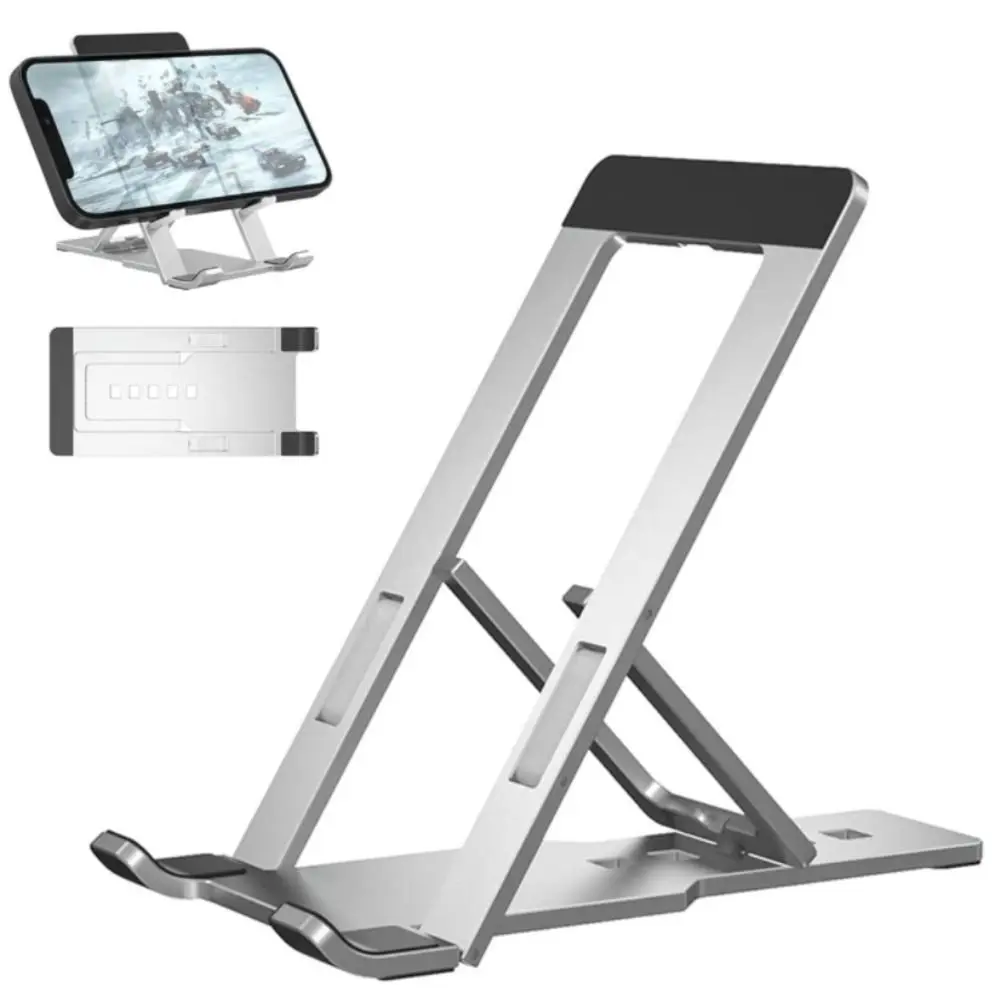 휴대용 접이식 레이지 태블릿 거치대, 크리에이티브 데스크탑 알루미늄 폰 거치..