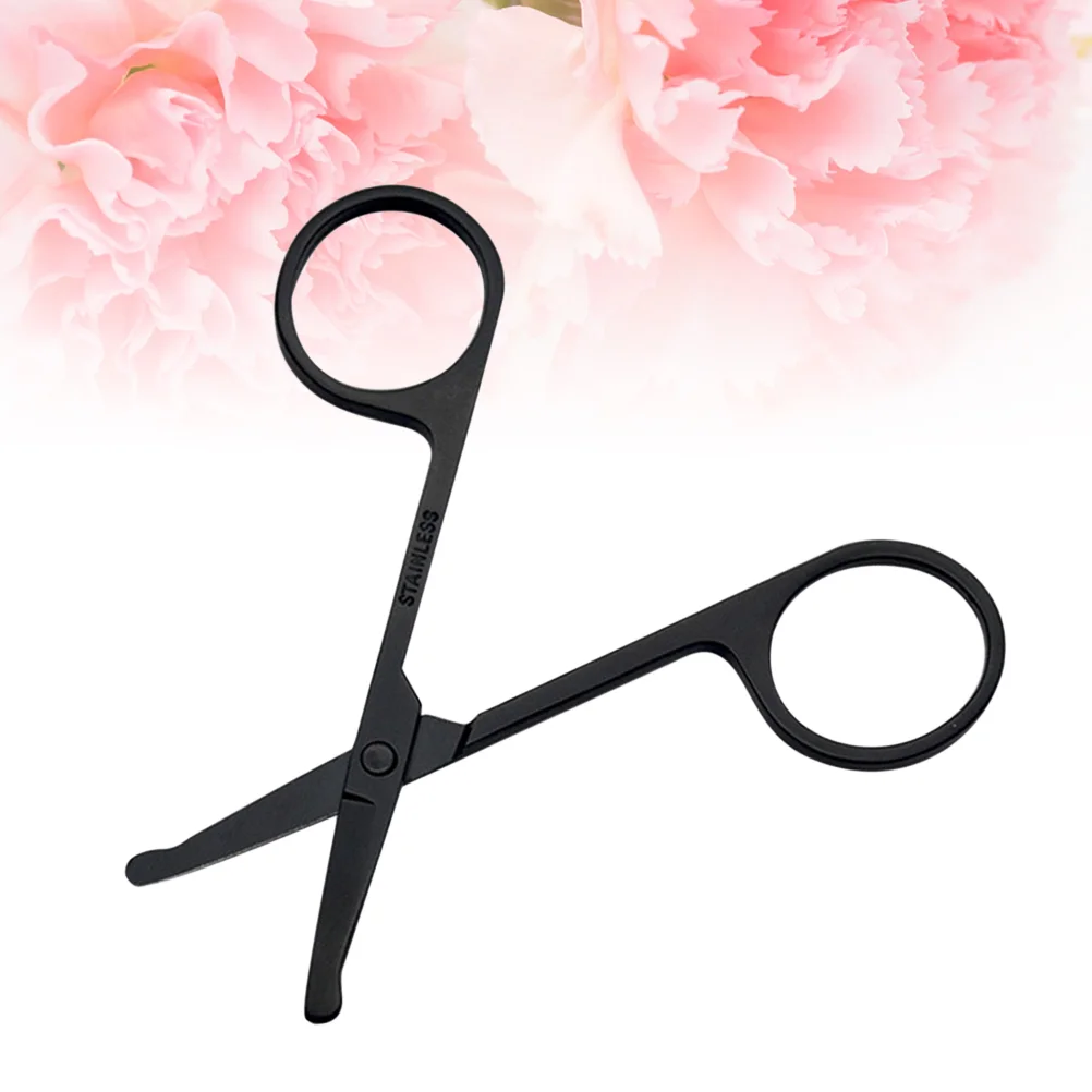 

Best Nose Hair ScissorsStainless Steel Curved Safety with Rounded Tip for Hair, Ear Hair, ( Black )
