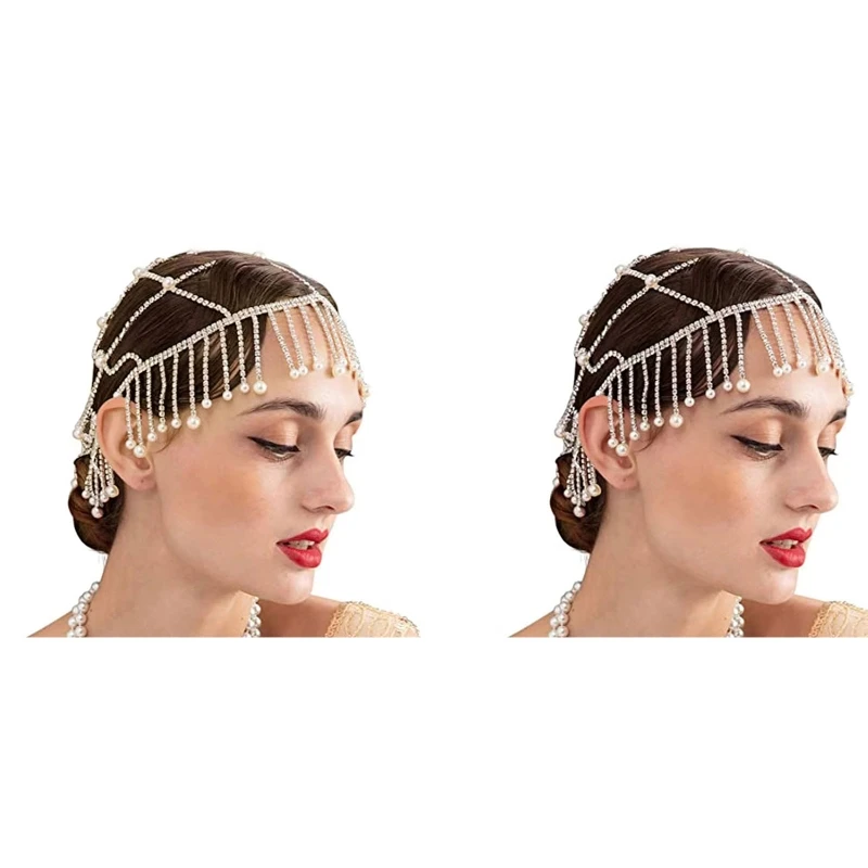 

Hollow for Rhinestone Mesh Headpiece Wedding for Head Chain Jewelry for Women Luxury Crystal Headband for Head Hat Hair NEW