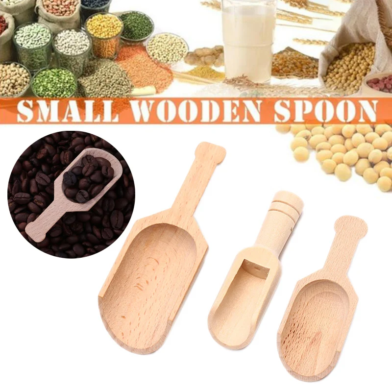 Wooden Mini Tea Coffee Scoops Seasoning Candy Spices Bath Salt Spoons 1Pc wooden spoon