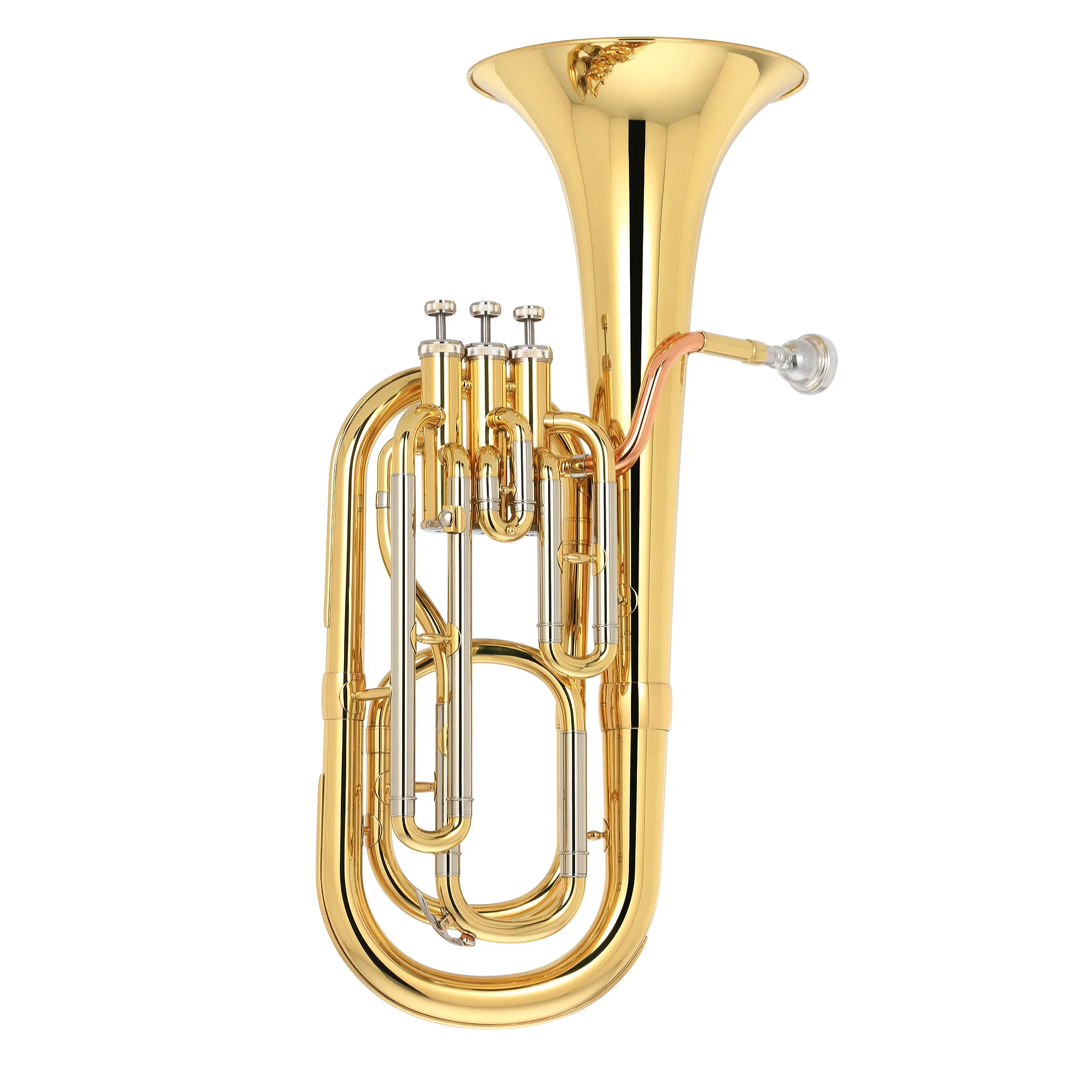 ODM Manufacture Nickel Plated Bb Tone Yellow Brass Marching Bariton Horn