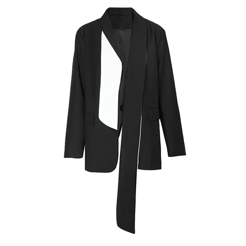 

SuperAen New Fashion Korean Color-blocking Women's Autumn Winter High Street Black Jacket Women