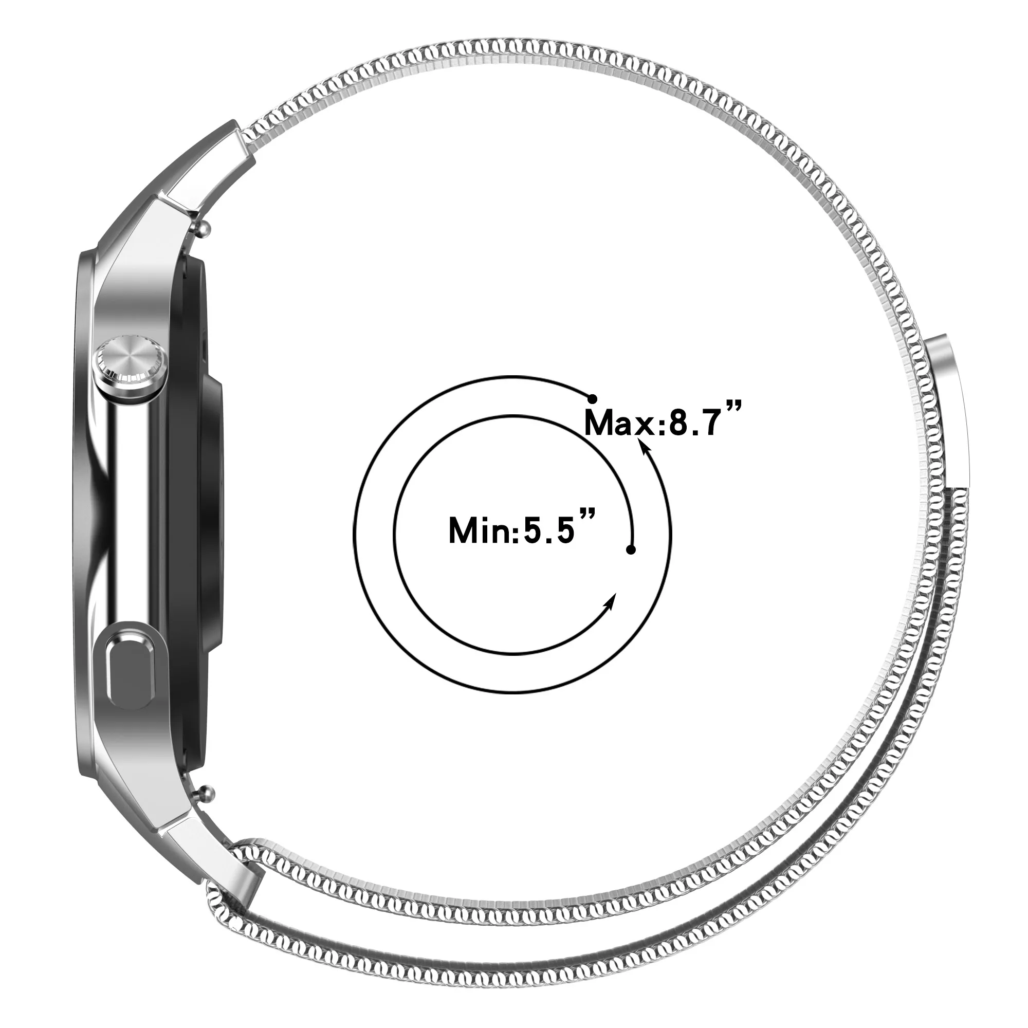 Magnetic Adjustable Metal Watch Band Bracelet Strap