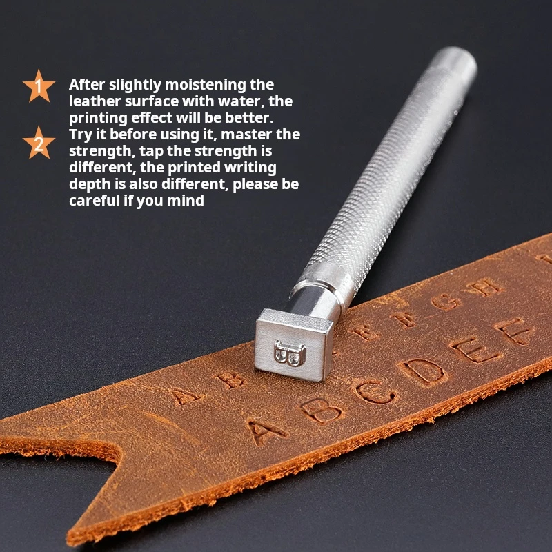 Molds 36 Stamps Handmade Leather Carving Vegetable Tanned Digital Printing Art English Letters Punch Tools Emboss Stamping Die