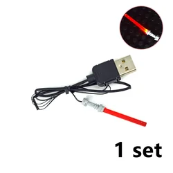LED Building Blocks City Street Lamp - USB Light - Emitting Classic Brick Toy (Red light)