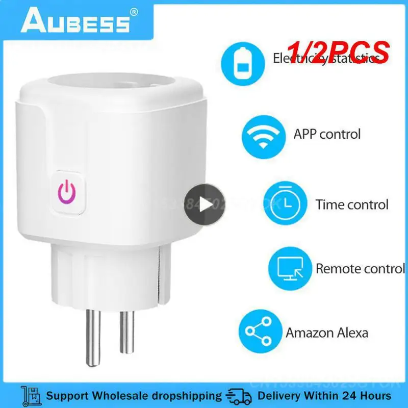 

1/2PCS Smart WiFi Plug Adaptor 16A Remote Voice Control Power Monitor Socket Outlet Timing Function work with Alexa Home