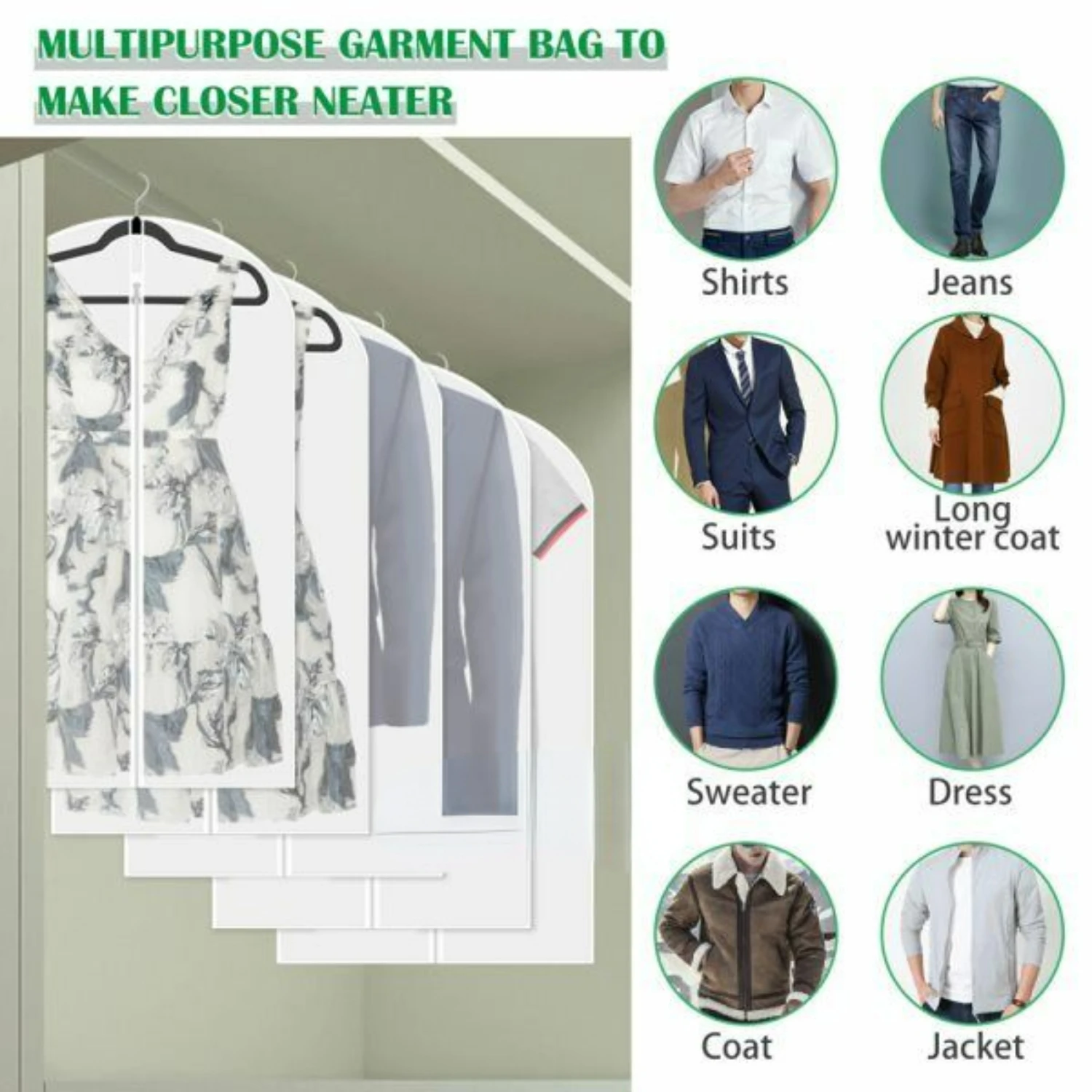 Stylish large protective garment bag keep wardrobe organized