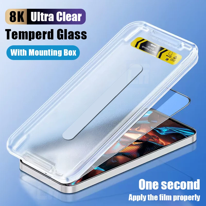 

One-click Installation Tempered Glass For Xiaomi Poco F5 F4 F3 X5 X6 Pro X4 GT X3 Nfc M6 M5S C65 C55 C51 C50 Screen Protectors