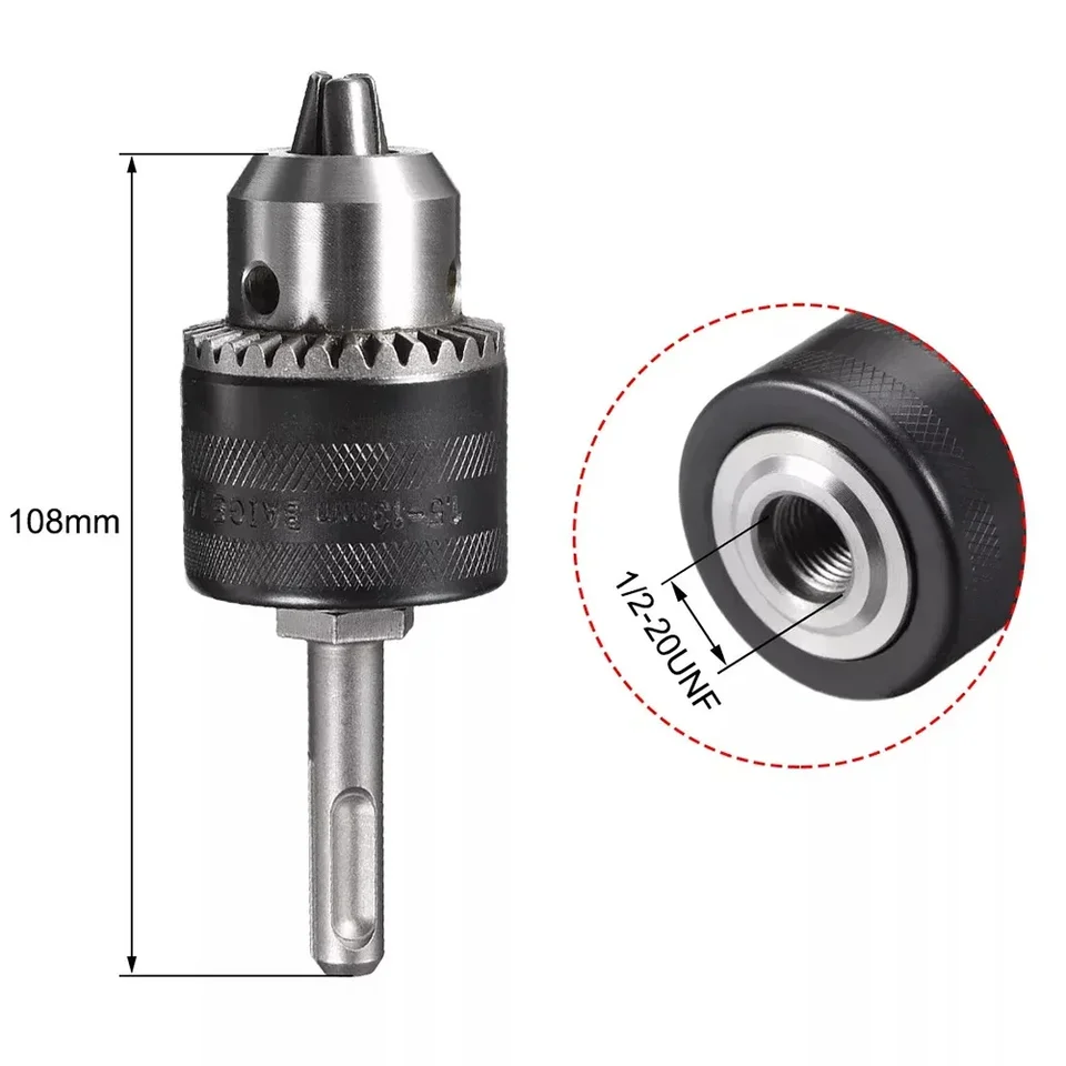 Mandrin à Clé 1/2-20UNF Avec Adaptateur Tige Ronde – Serrage 3-16 Mm Pour Perceuse Et Marteau Perforateur