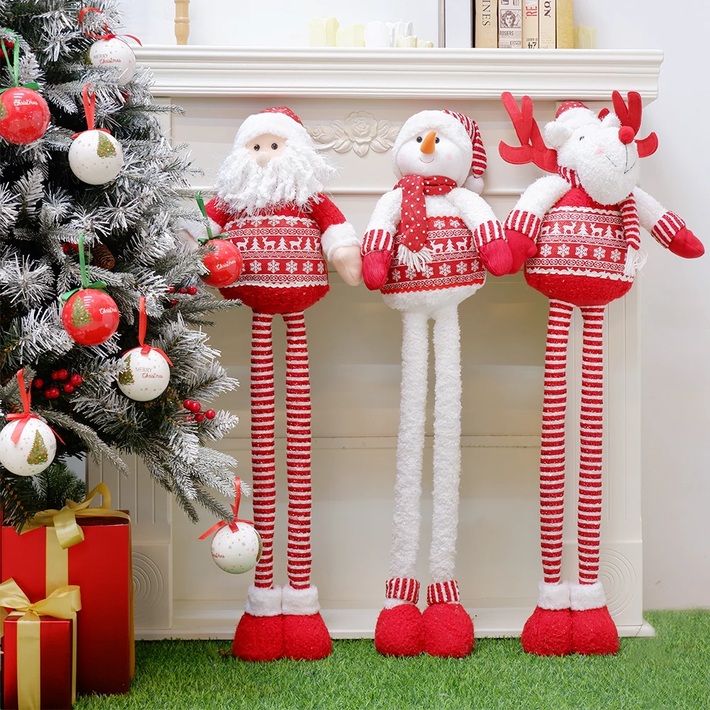 Santa Pom Over the Knee Socks NEW One SZ Holiday Gift Christmas Red & White