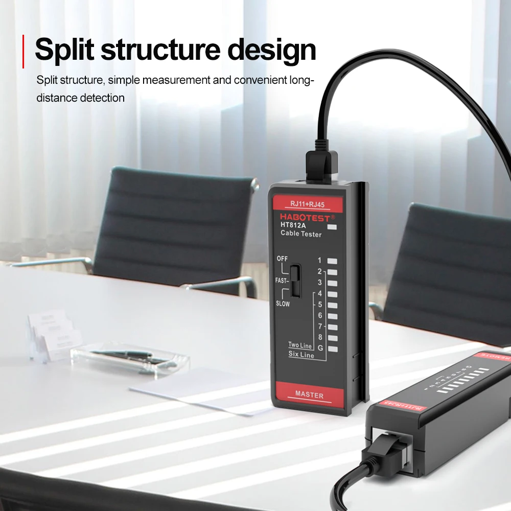 HABOTEST Cable lan tester Network Cable Tester RJ45 RJ11 RJ12 CAT5 UTP LAN Tester Networking Tool network Repair