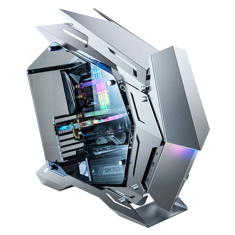 Jonsbo MOD3 E-ATX E-sports Case ATX MATX ITX All Aluminum Game Chassis Gray Black 5V ARGB Machine Light Effect 6 Fan Position