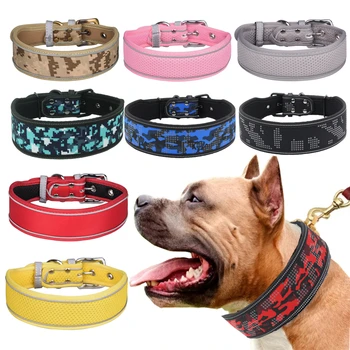 24 Colors Reflective Puppy Big Dog Collar With Buckle Adjustable Pet Collar For Small Medium Large.jpg
