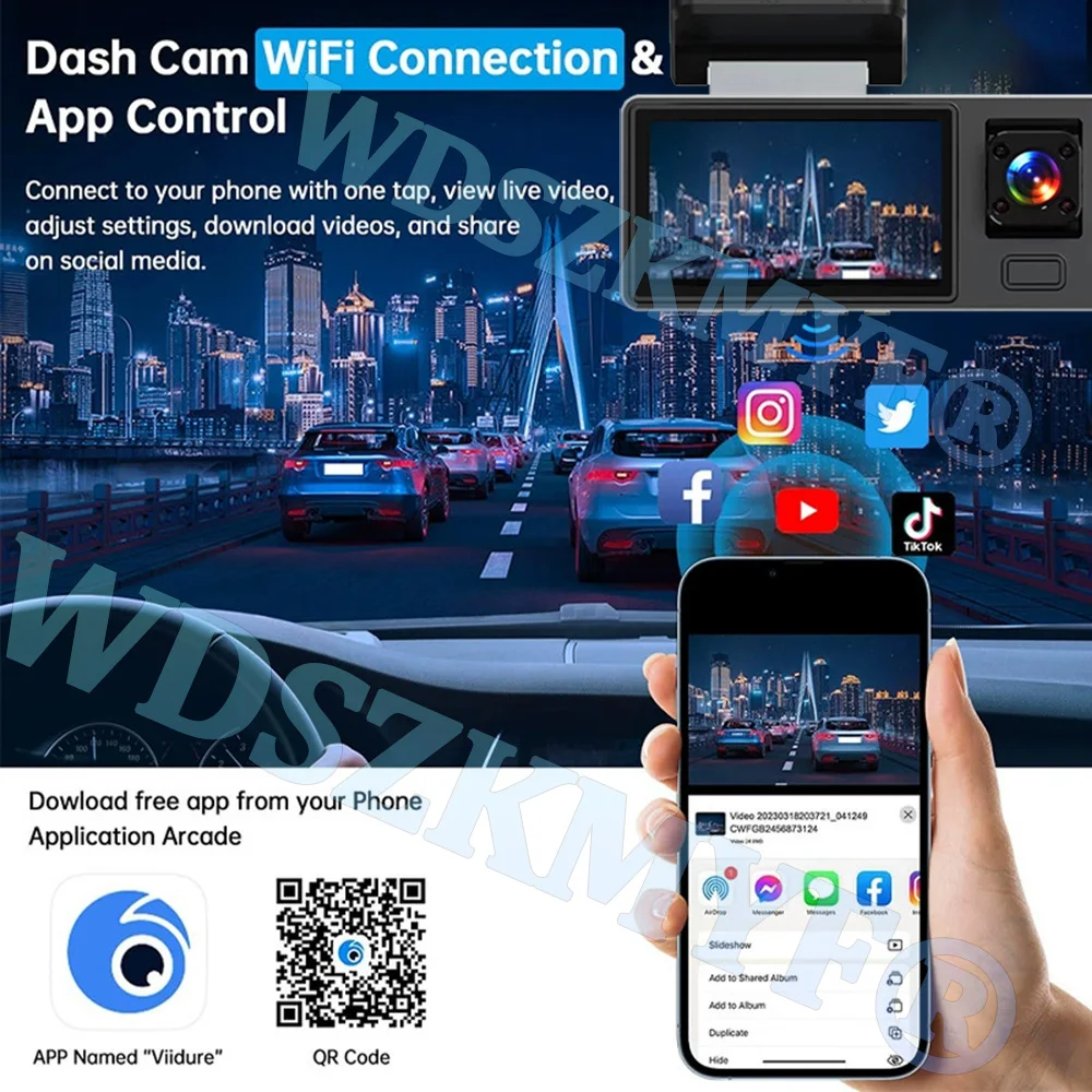 NEW 2/3Channel Dash Cam for Car 1080P WIFI Video Recorder Dashcam Car DVR Front Rear View Camera car recording Black Box