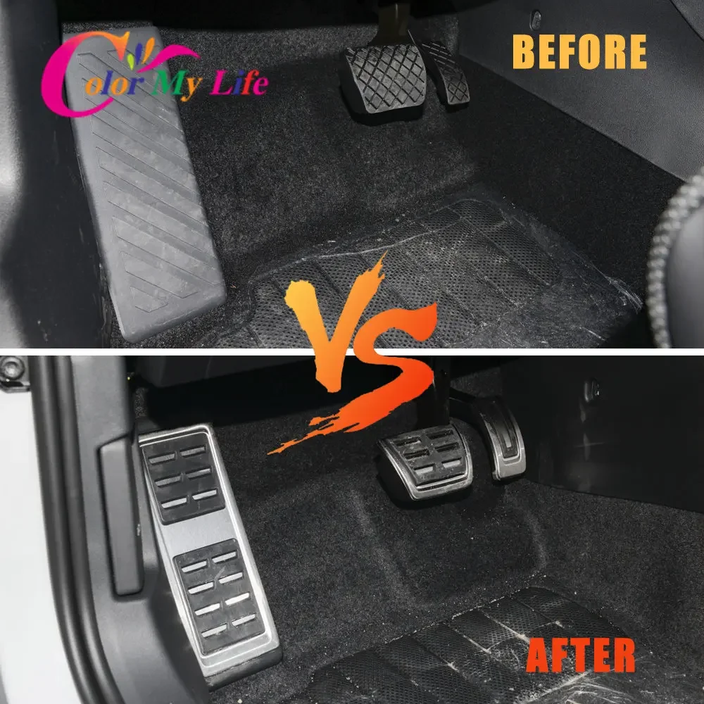 아우디 Q2 SQ2 TT S1 A1 Q3 TTS RS3 A3 8V 2017 - 2024 가스 브레이크 페달 커버 용 스테인레스 스틸 자동차 페달