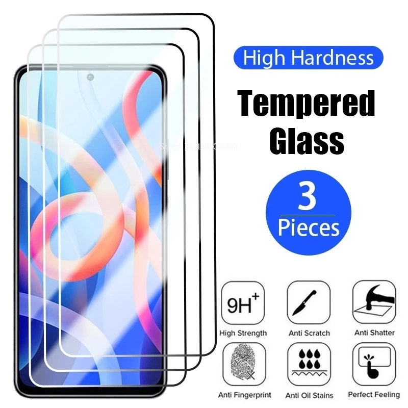 Закаленное стекло 9D для Xiaomi Redmi Note 11 12 PRO 7 9 10C 12C 12S 9S 10 11S 8T 9T 9C 10T 11 Lite 5G Poco X3 X4 Pro, 3 шт.